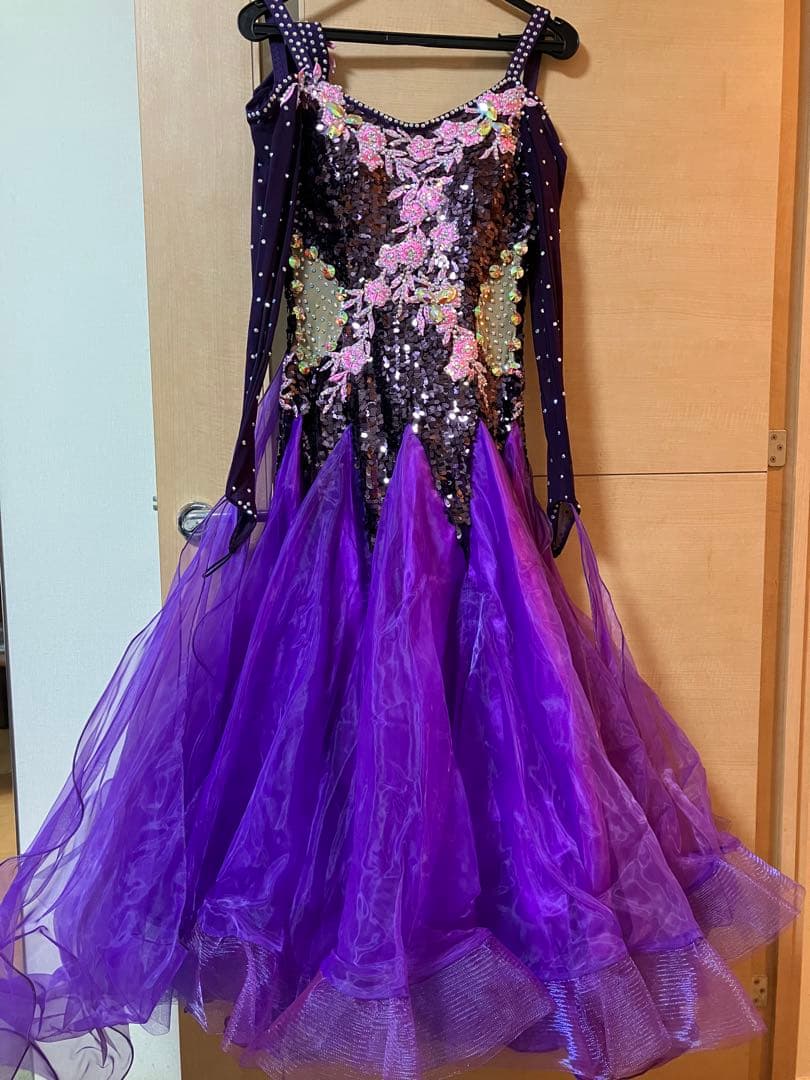 社交ダンス モダンドレス スタンダード 紫