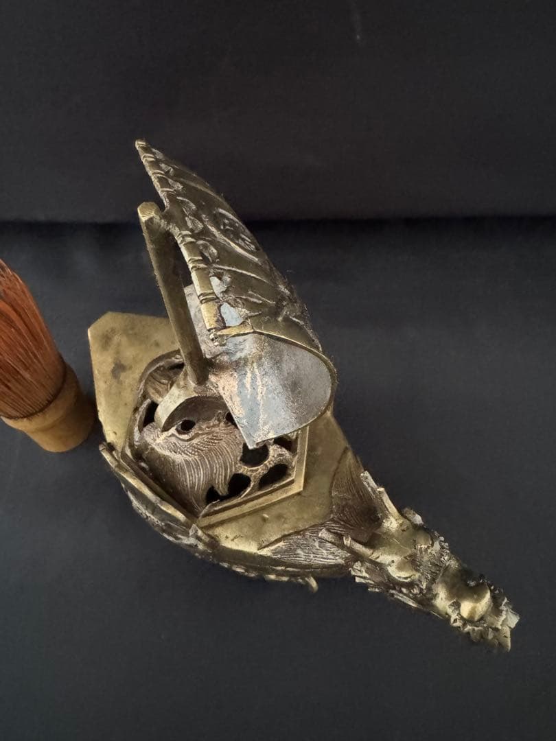 香炉　宝船 龍 銅 彫刻 置物 金運 開運 風水 骨董 インテリア　アンティーク