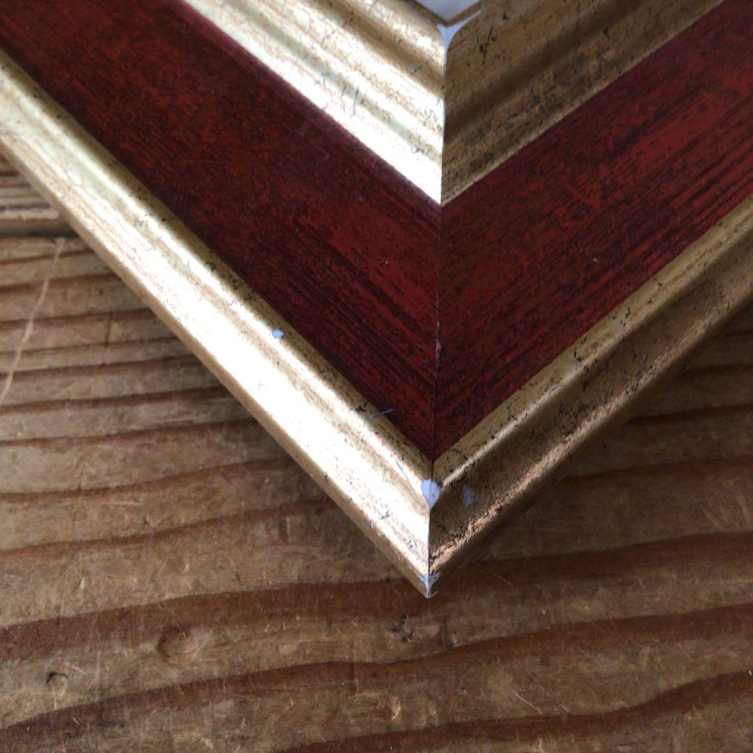 No5177 額装　油絵　流月真一　「赤富士」　Mt.FUJI 油彩画　送料無料