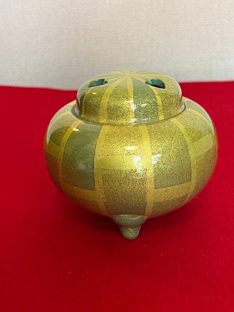 人間国宝 吉田美統 『釉裏金彩 香炉』管理Y36 真作保証