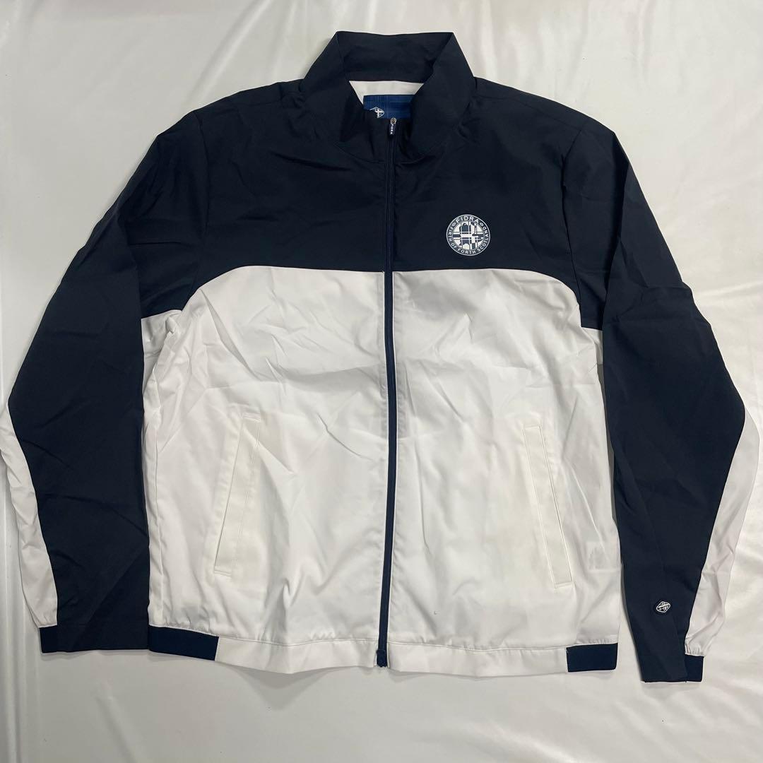 FIDRA ゴルフウェア ストレッチ ブロッキングジャケット XXL 白×紺