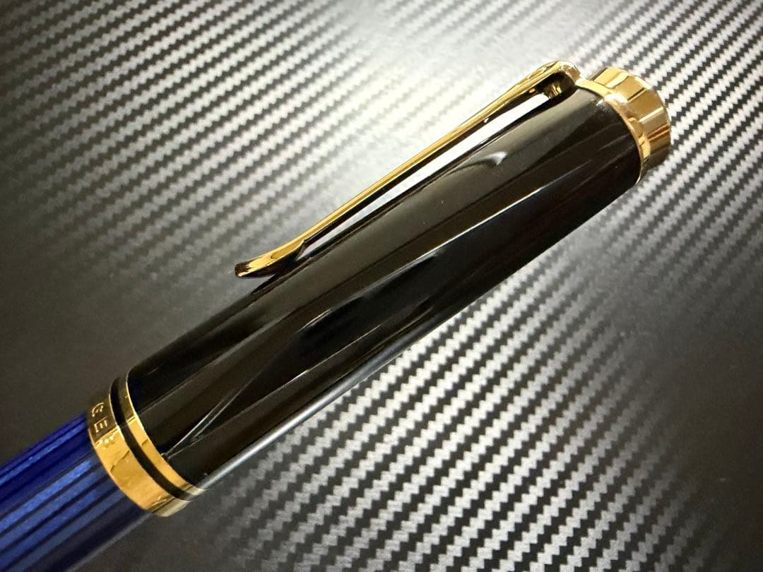 未使用に近い ペリカン スーベレーン M800 青縞 B 太字 万年筆