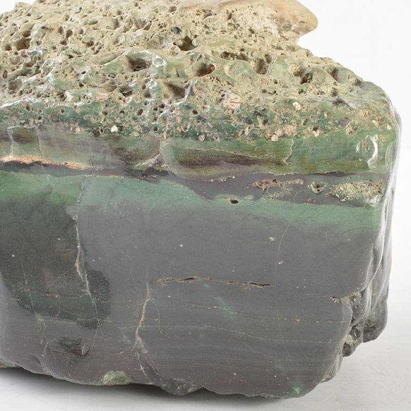 天然石　鑑賞石　翡翠石　緑石　原石　置物　重さ約3.33㎏　時代箱　VR7040