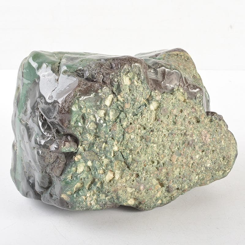 天然石　鑑賞石　翡翠石　緑石　原石　置物　重さ約3.33㎏　時代箱　VR7040