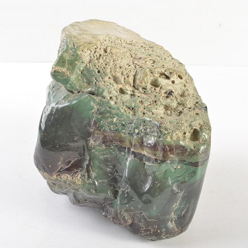 天然石　鑑賞石　翡翠石　緑石　原石　置物　重さ約3.33㎏　時代箱　VR7040