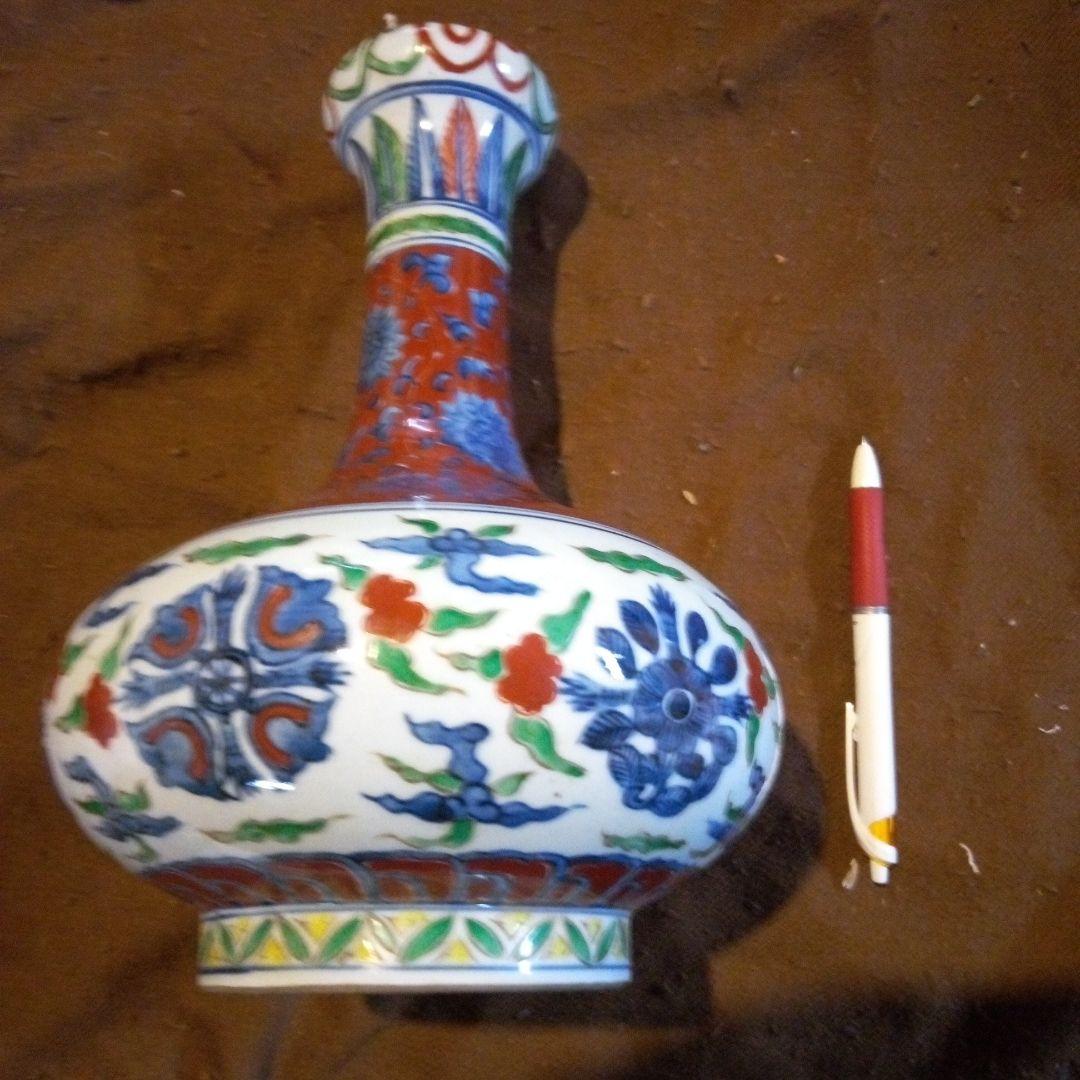 とし　中国陶磁器　明宣徳　長頸壺