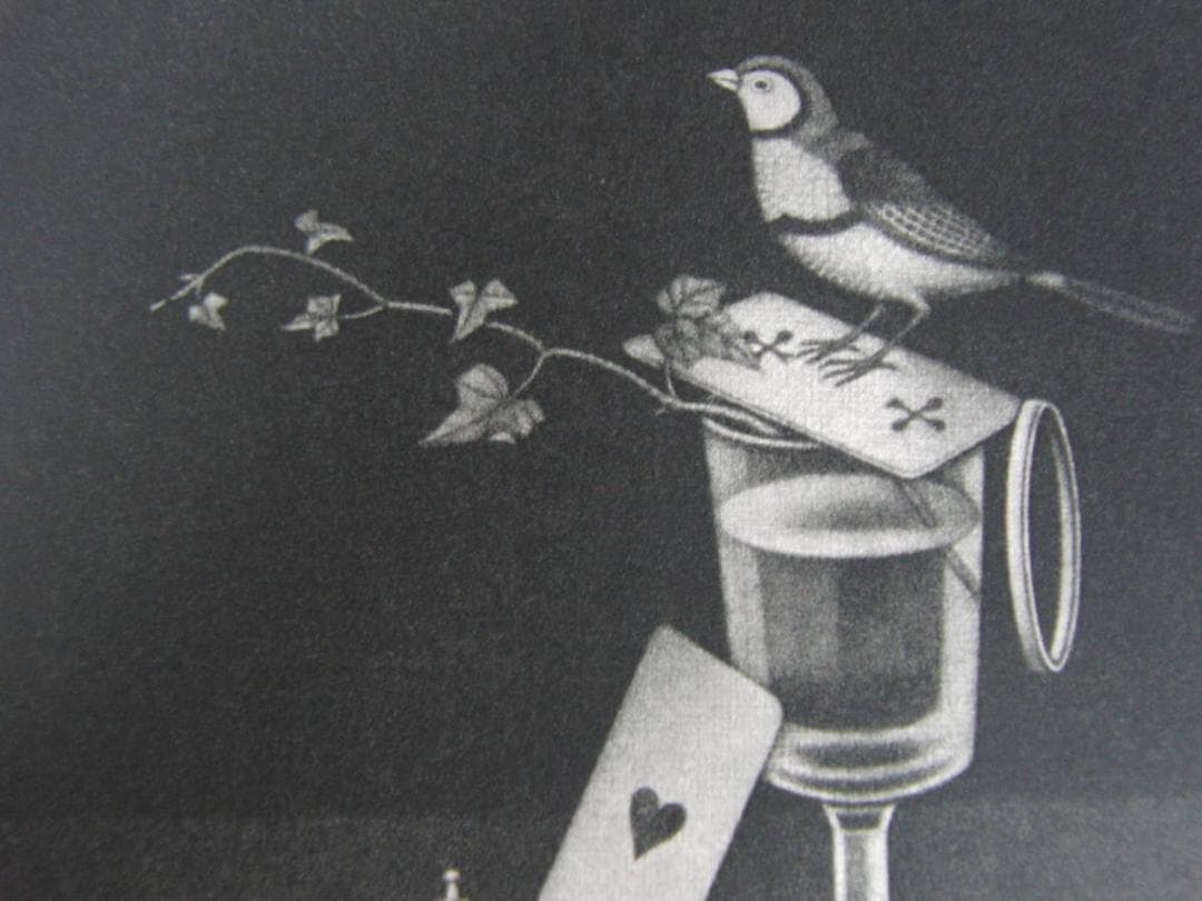 長谷川潔、飼馴らされた小鳥（西洋将棋等）、厳選、希少画集・額装画