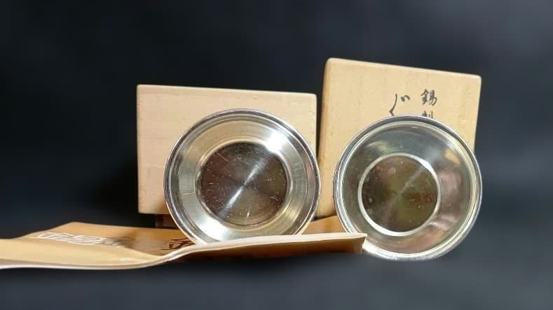 大阪錫器　ぐいのみ２個　未使用品