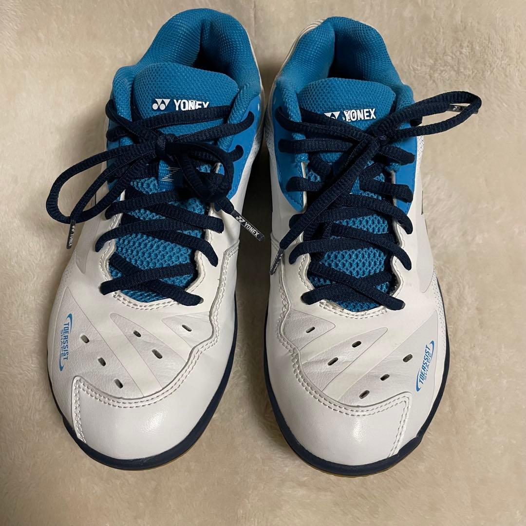 ヨネックスバドミントンシューズ　パワークッション65Z3ホワイトオーシャンブルー