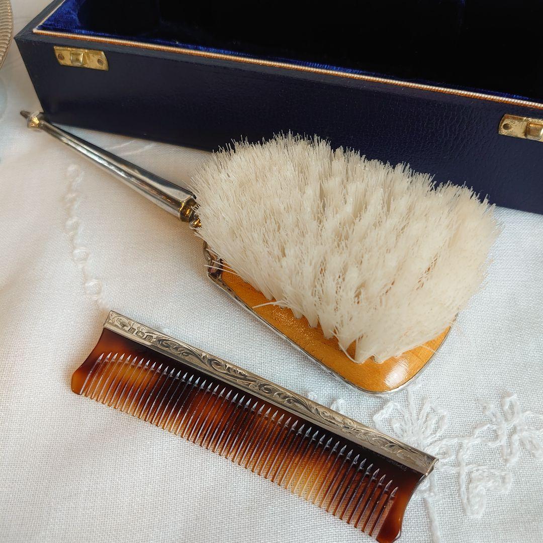アンティーク　純銀　コーム　ブラシ　ガラード社　スターリングシルバー