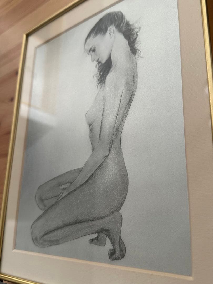 絵画　インテリア　光沢　女性　ラフ　裸婦画