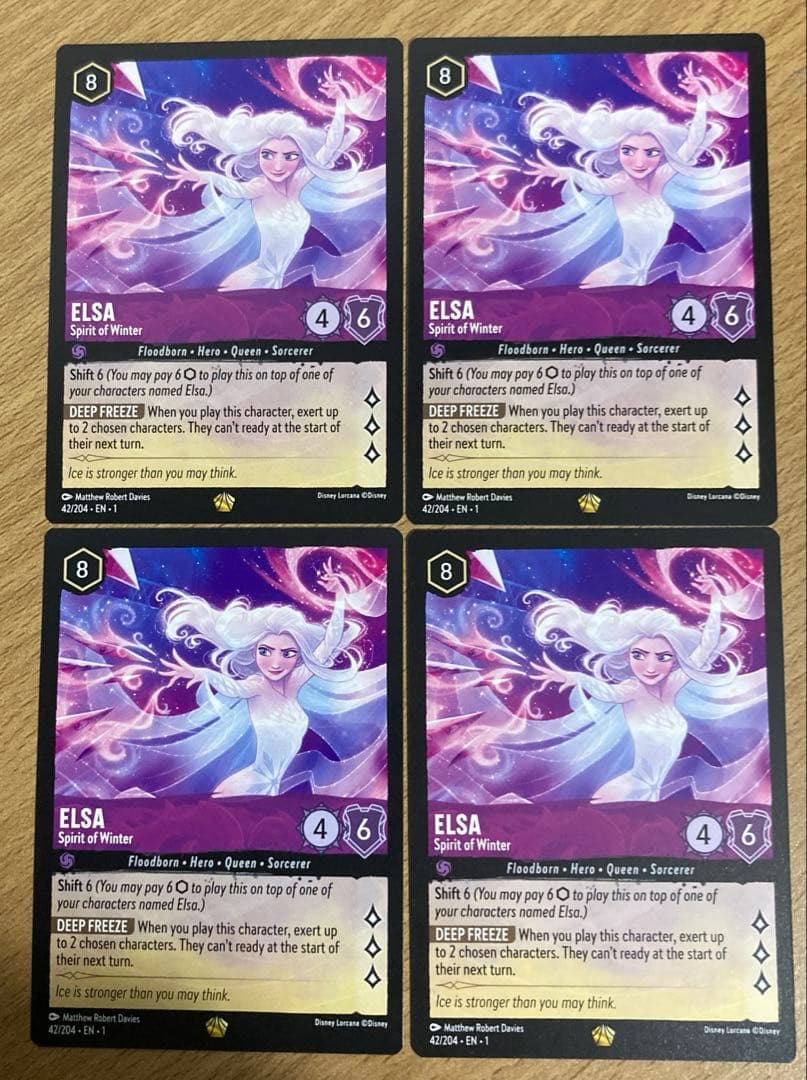 ロルカナ　エルサ ELSA 英語版　4枚セット　Disney Lorcana