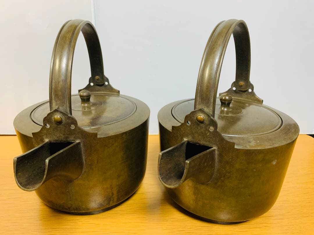 約300年以上前の青銅製 銚子 水注 酒注 江戸時代 正徳 錫 銅 やかん 二つ
