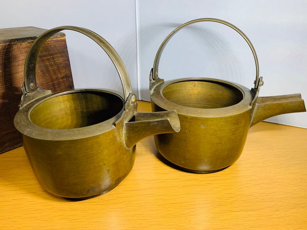 約300年以上前の青銅製 銚子 水注 酒注 江戸時代 正徳 錫 銅 やかん 二つ