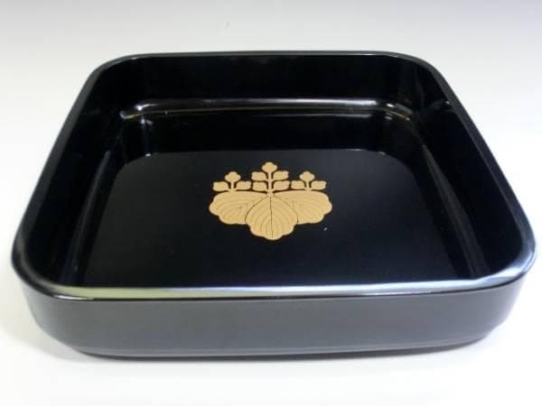 盆■万寿盆 桐紋 漆器 黒塗り 広蓋 祝儀盆 萬寿盆 共箱 骨董品 古道具■