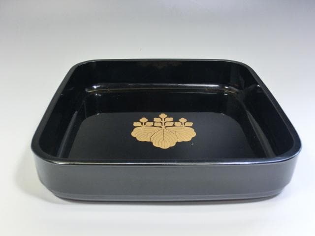 盆■万寿盆 桐紋 漆器 黒塗り 広蓋 祝儀盆 萬寿盆 共箱 骨董品 古道具■