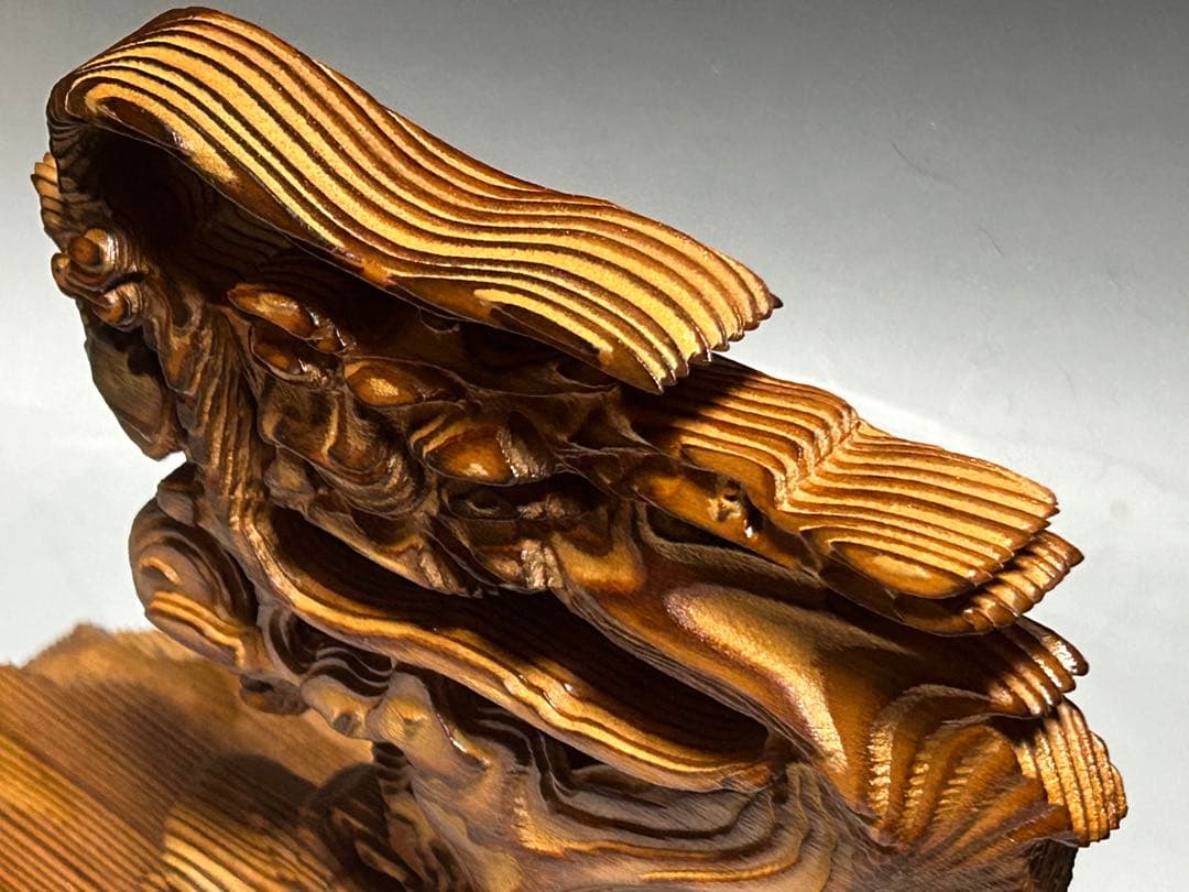 屋久杉　飛龍　置物　39㎝　龍　木彫　木彫り