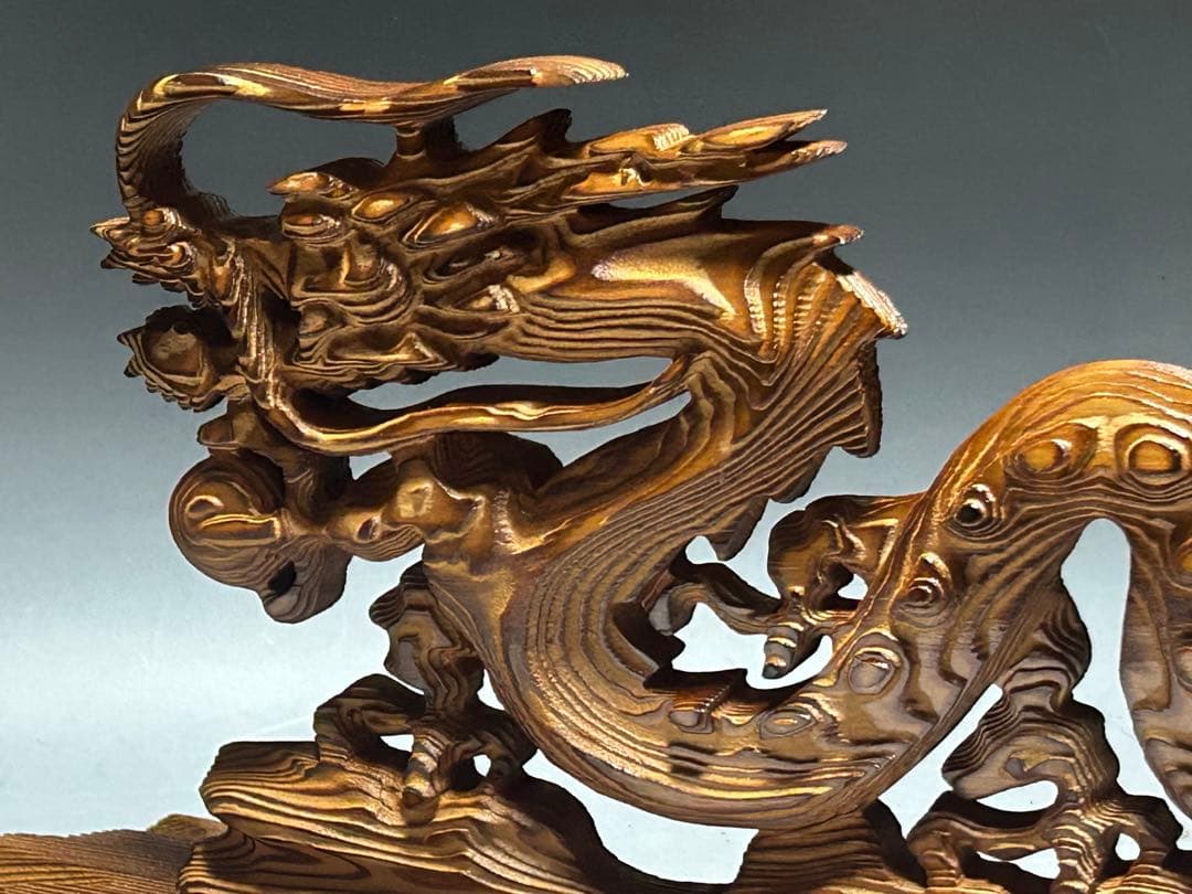 屋久杉　飛龍　置物　39㎝　龍　木彫　木彫り