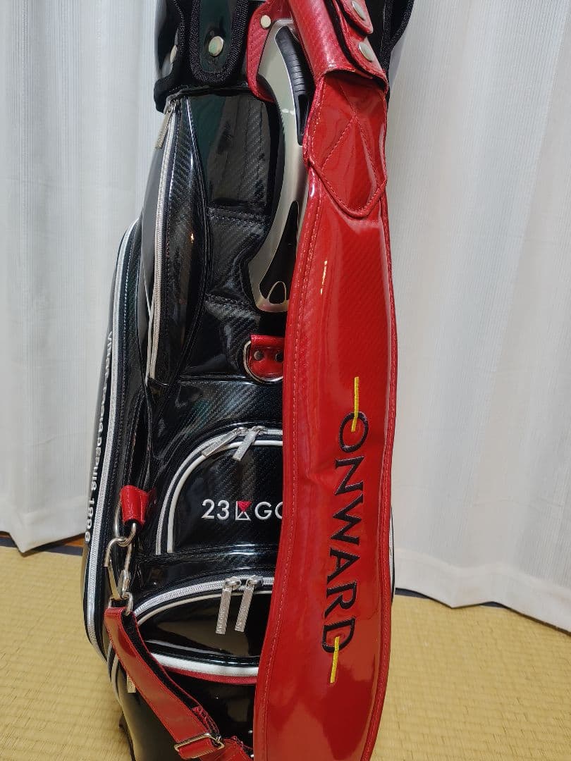 23GOLF キャディバッグ 黒/赤