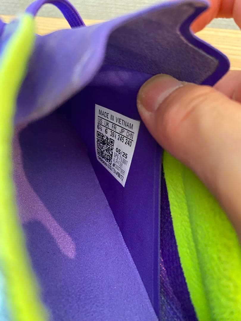 【中古】adidas PESO スパイク パープル/イエロー