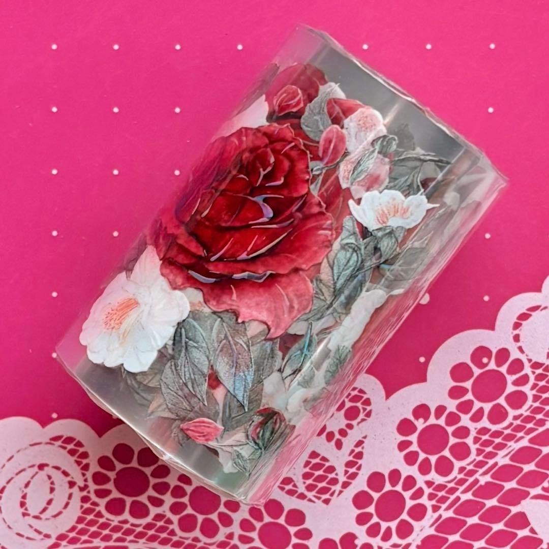 贝壳光 山茶与玫瑰 6cm×5m 海外マスキングテープ