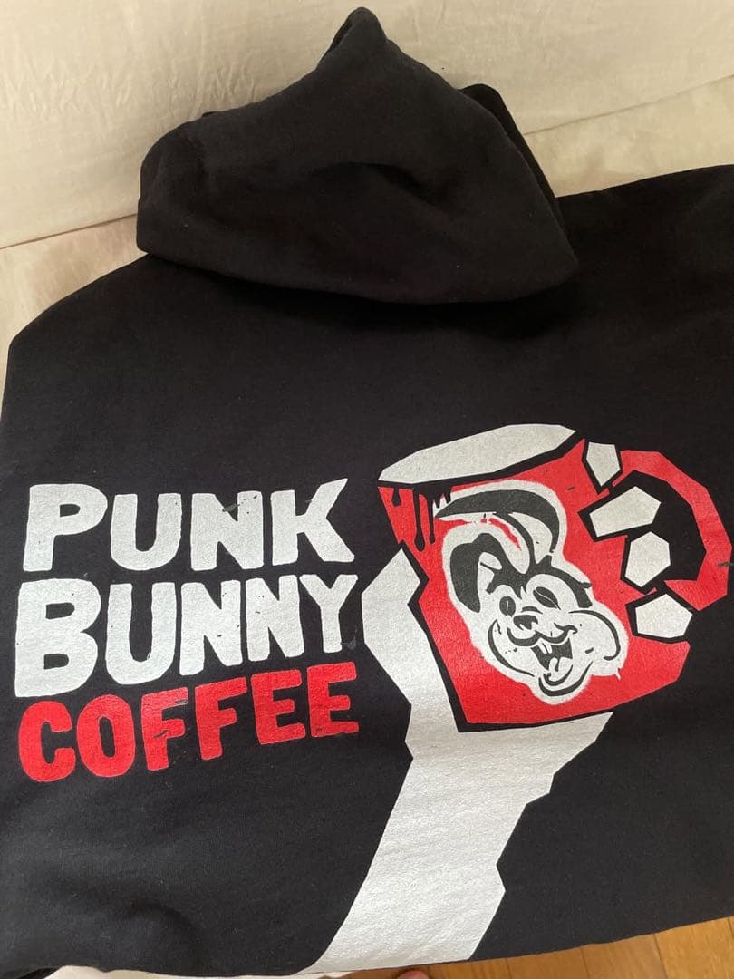 Punk Bunny Coffee ブラック パーカー