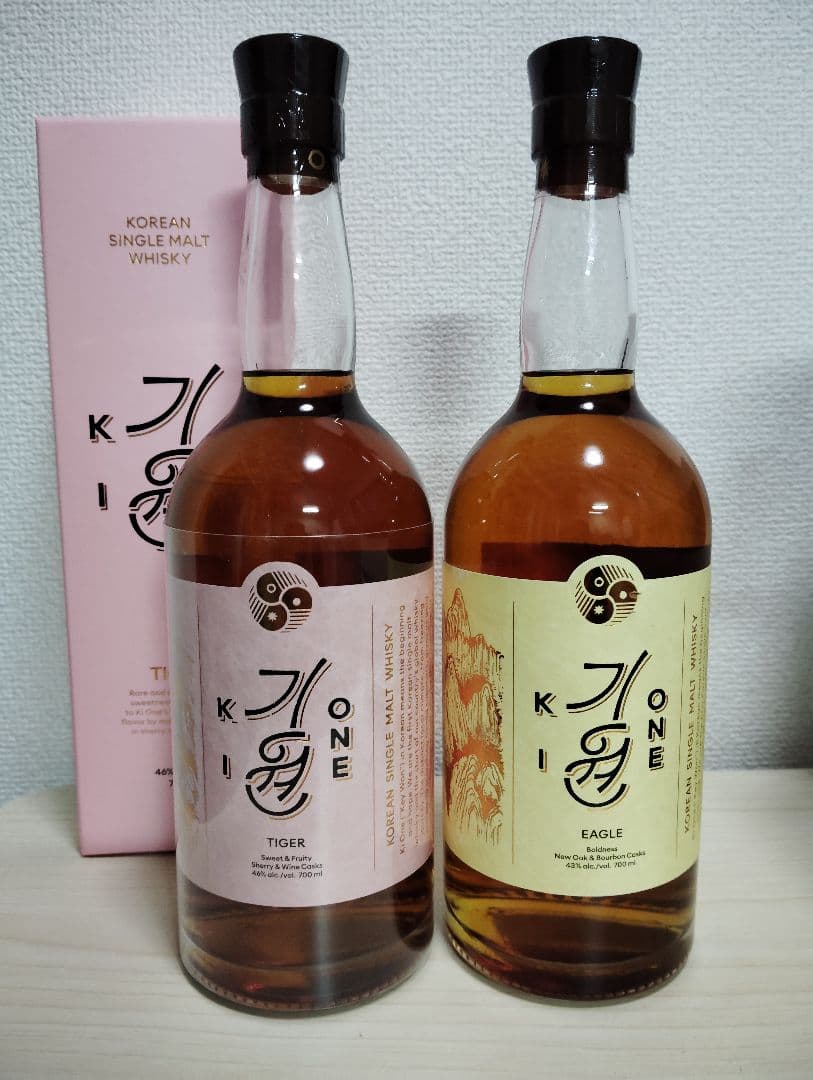 キウォンタイガー（箱あり）、イーグル（箱無し）　 韓国ウイスキー2本セット