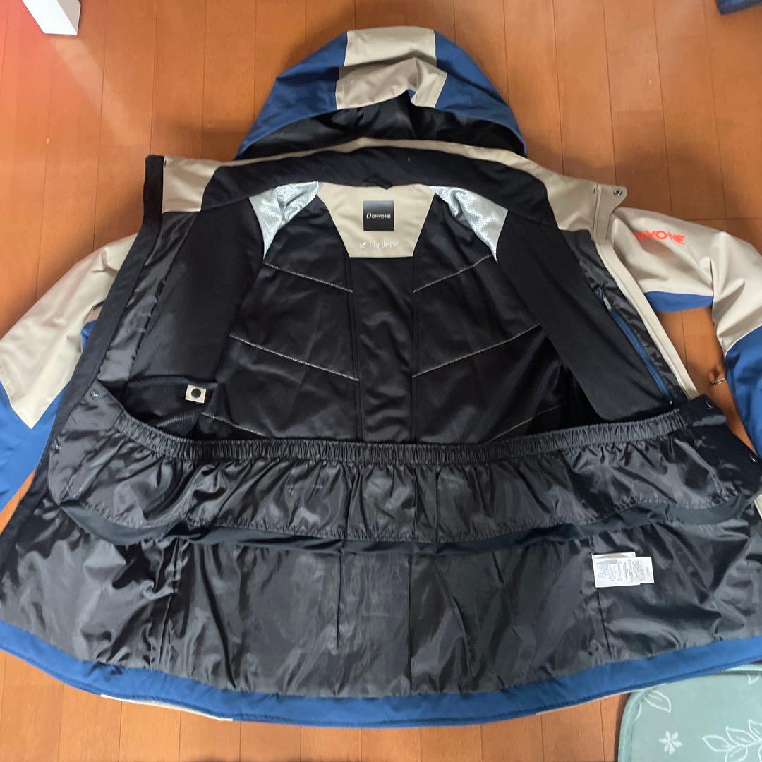 スキーウェア メンズ フード付き ベージュ/ネイビー