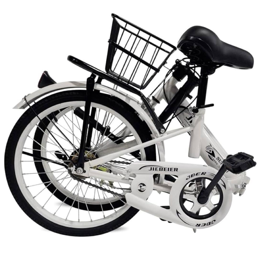 JIEBEIER 折りたたみ自転車 ホワイト