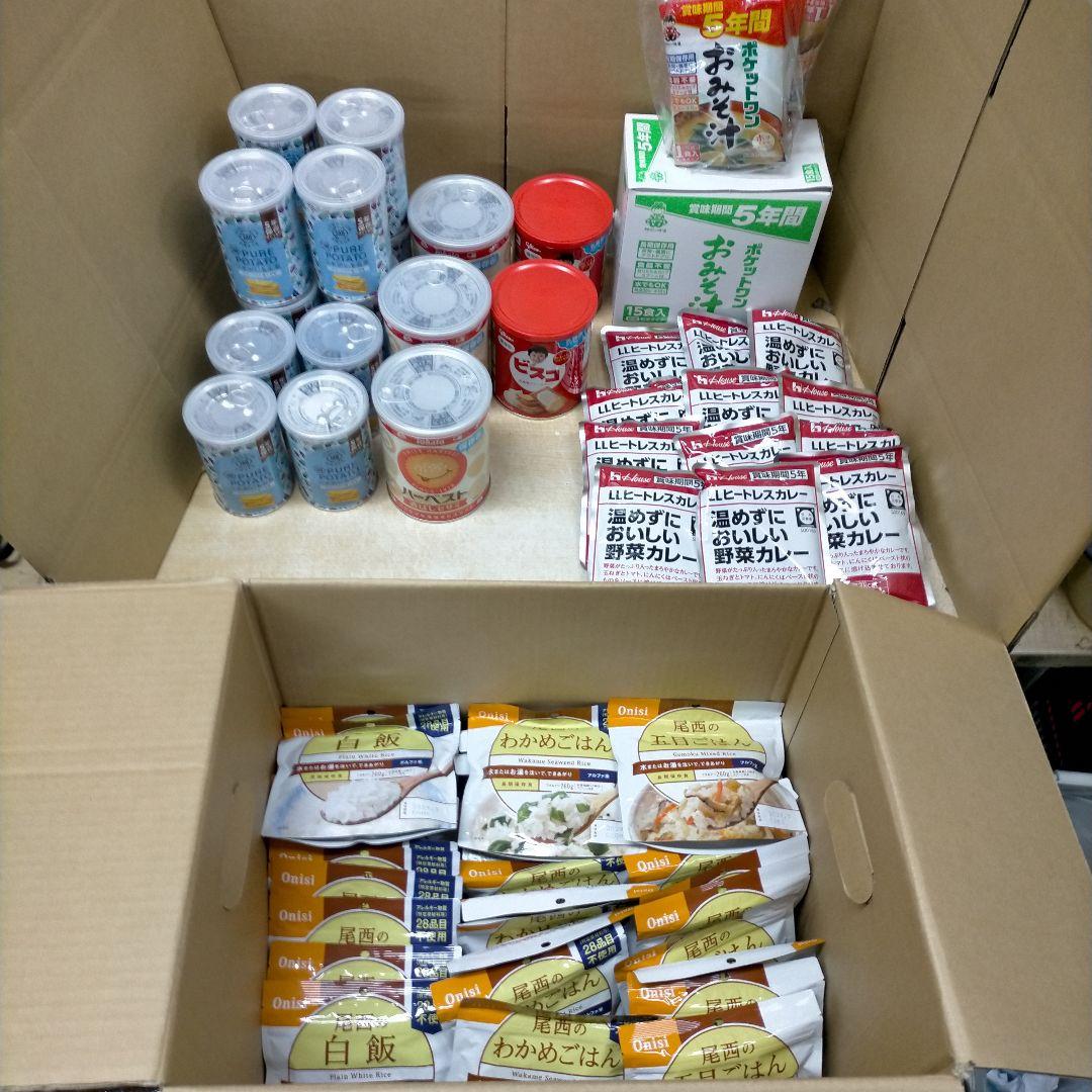 み*)様 非常食　尾西ごはん3種×12食 計36食　他カレー　ビスコ　その他【ひ