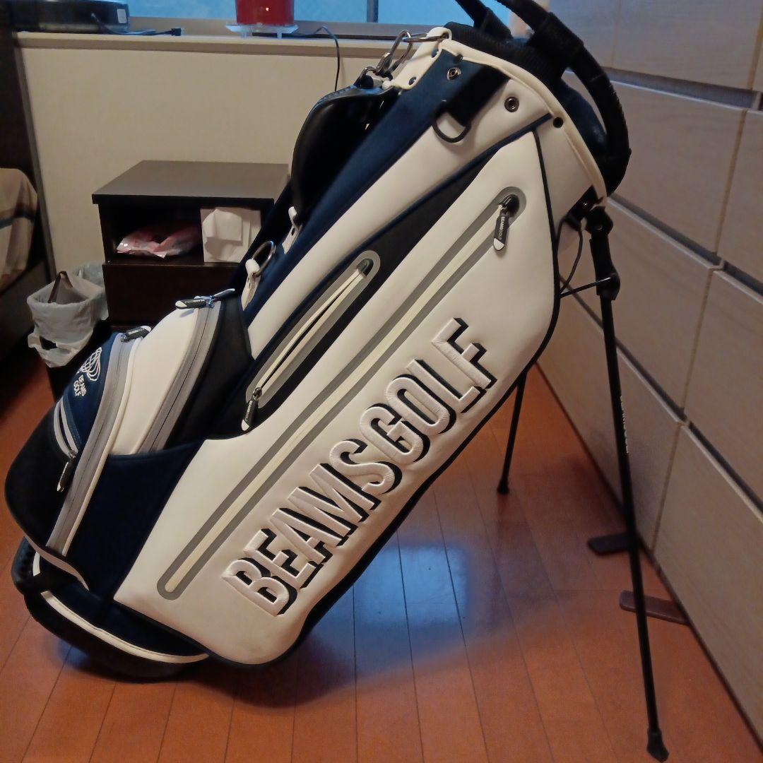 BEAMS GOLF スタンドバッグ セット　ホワイト/ネイビー