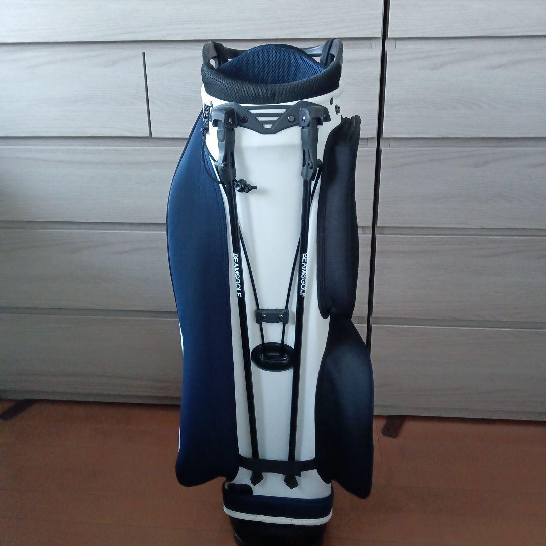 BEAMS GOLF スタンドバッグ セット　ホワイト/ネイビー
