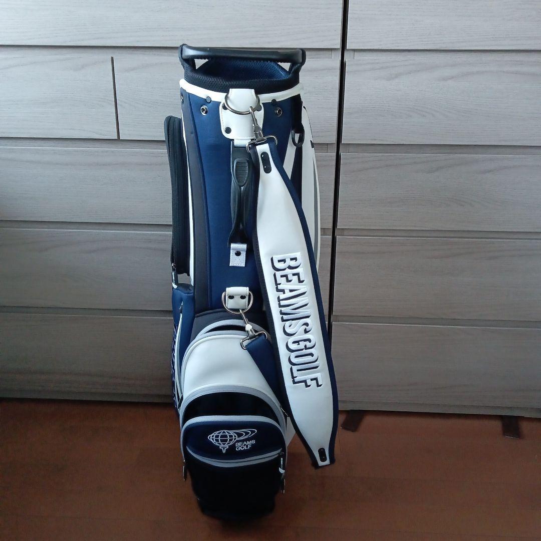 BEAMS GOLF スタンドバッグ セット　ホワイト/ネイビー