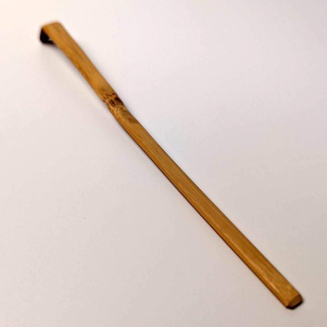 立花大亀 老師 書付 銘「笑福」 煤竹茶杓 長好斎作