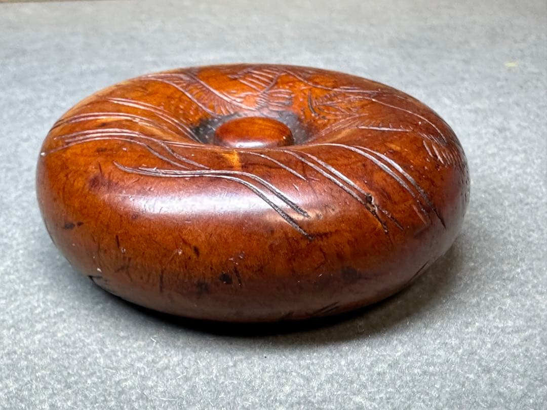 江戸時代　江戸期　極上　木彫り　饅頭根付　提げ物　古美術品　 置物　彫刻