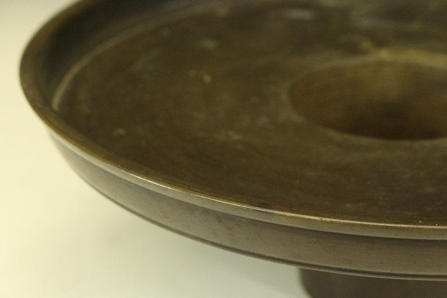 古銅 薄端 花器 池坊 華道 獣足 (A282)