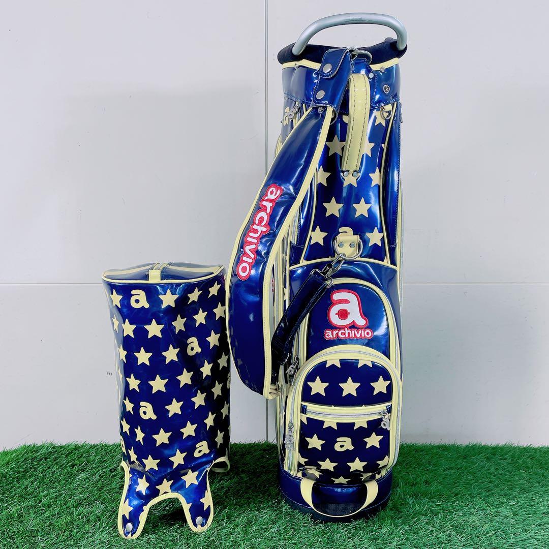 ゴルフ　6口　キャディバッグ　アルチビオ　星柄　メンズ　レディース　N1926