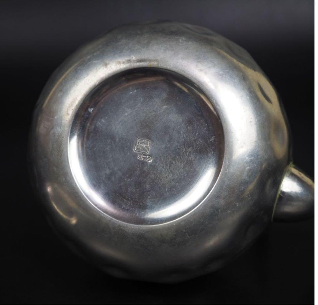 送料無料　明治～大正　錫製湯沸　『躍』在銘　共箱　茶道具