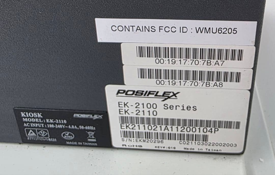 セルフレジKIOSK POSIFLEX EK-2110 GLORY RT-380