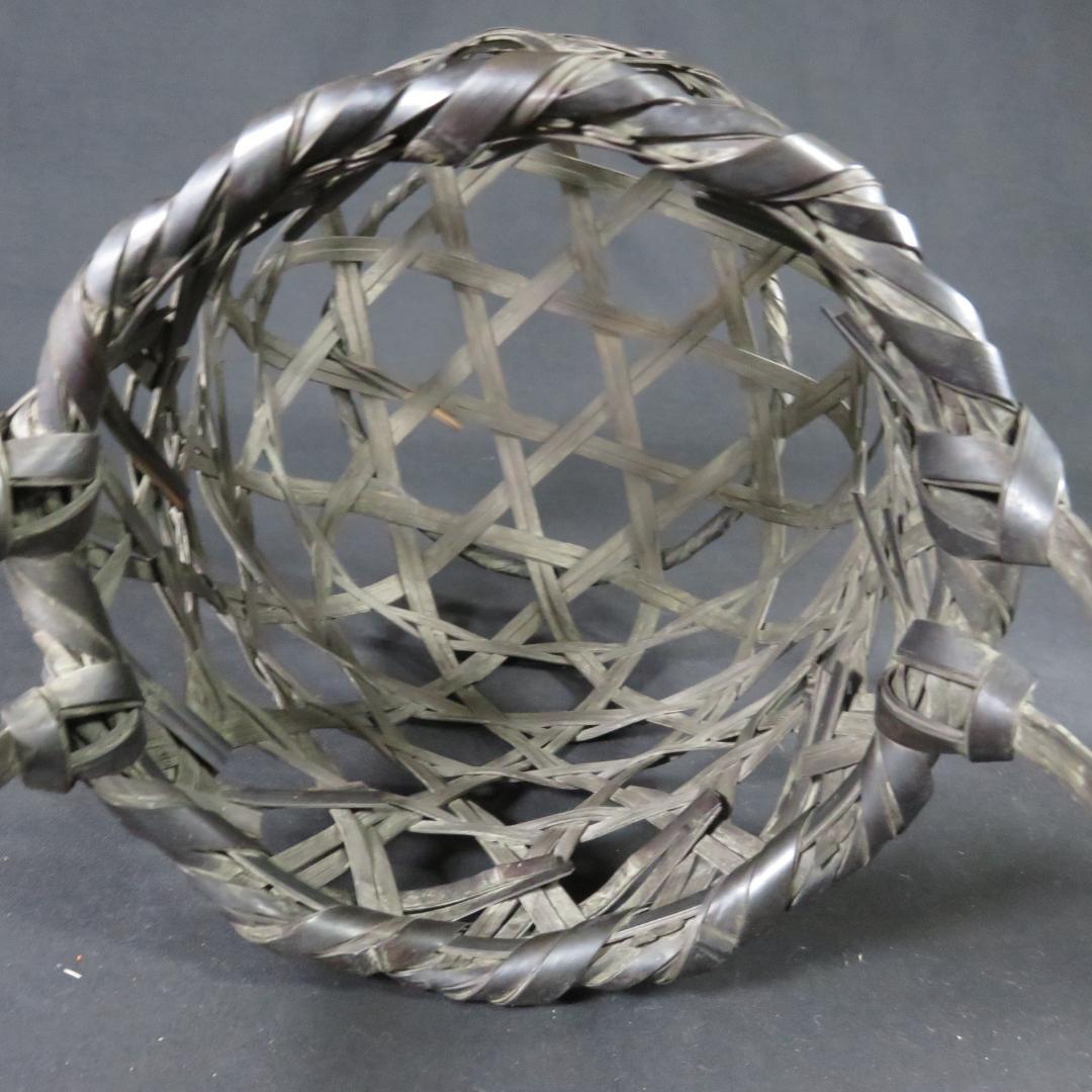 大原篭 かご 花入 竹編み 茶道具 茶の湯 竹篭 黒