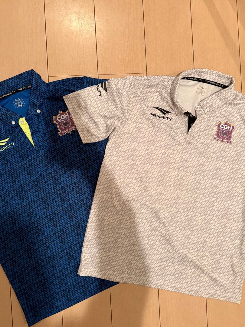 ＊ゆうねこ　中央学院高校サッカー部　アップ着　ポロシャツ　ホームユニ