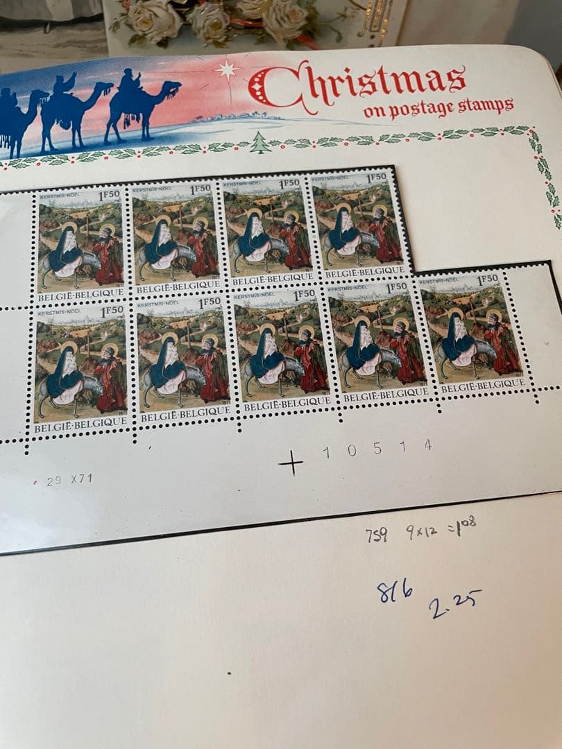 ヴィンテージ　クリスマス切手　1960〜70年代　ジャンクジャーナル