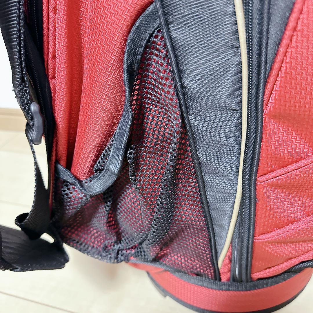 美品 adidas キャディバッグ 9.5型 6分割 軽量 レッド アディダス