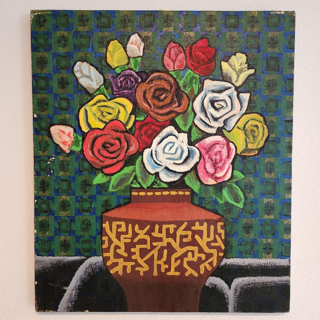 田渕眞兒　油絵　油彩　薔薇シリーズ　花　No.3-10