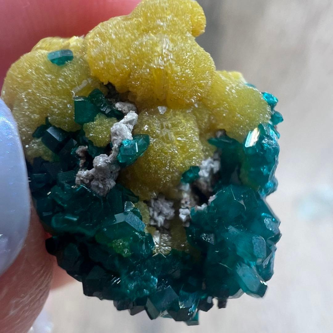 ダイオプテーズ ミメタイト 共生 鉱物 標本 原石