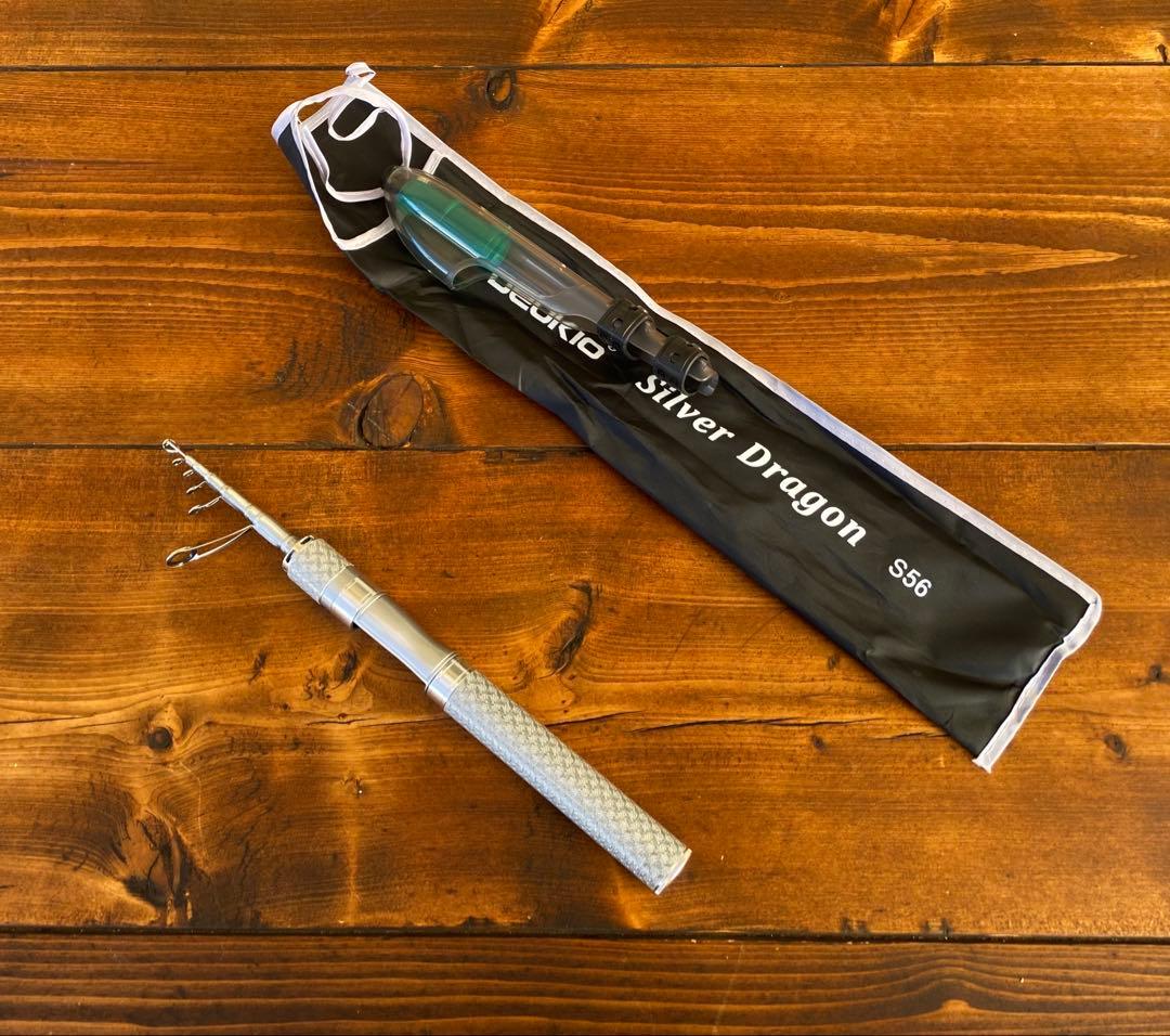 釣り竿セット　テレスコロッド　5ft6inch 渓流　トラウトロッド　シルバー