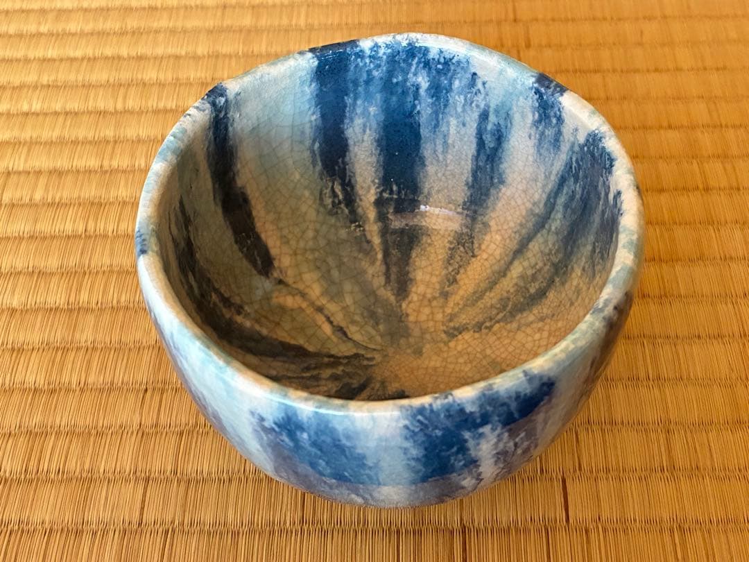 茶道具　楽焼『流水茶碗』　7代目和楽 作