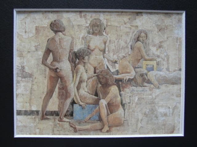 本山唯雄【裸体習作】希少画集画、状態良好、新品高級額装付