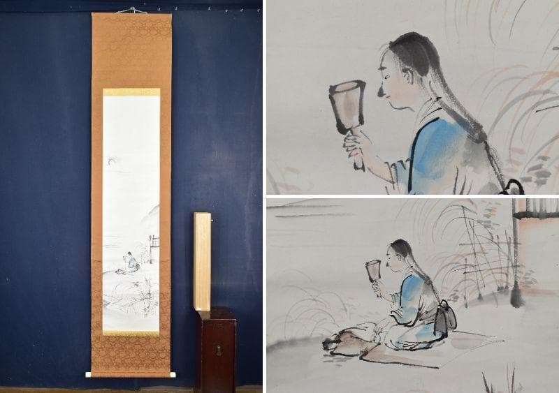 作者不詳/砧図/掛軸/名家伝来/AB-48