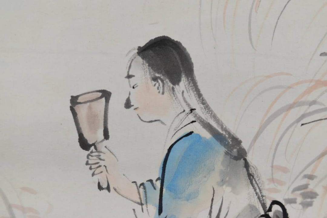 作者不詳/砧図/掛軸/名家伝来/AB-48